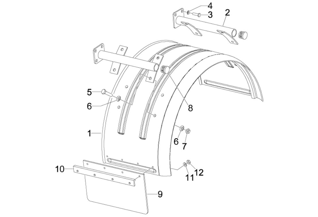 Exploded view Spatbord
